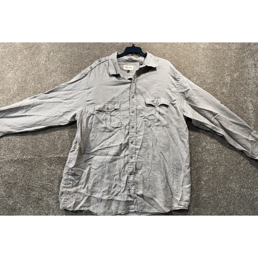 Men's‎ Oak Hill Size XLT 100% Linen Button Down Shirt